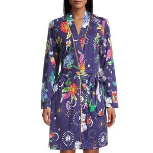 Johnny Was Pajamas Lounge Aurora Borealis Sleepwear Robe Orbit Purple XL NEW